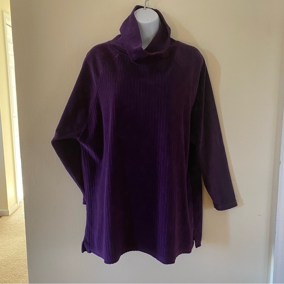 Vintage Player’s Sport Purple Heavy Turtleneck Size Medium Oversized Long Sleeve - Picture 1 of 9